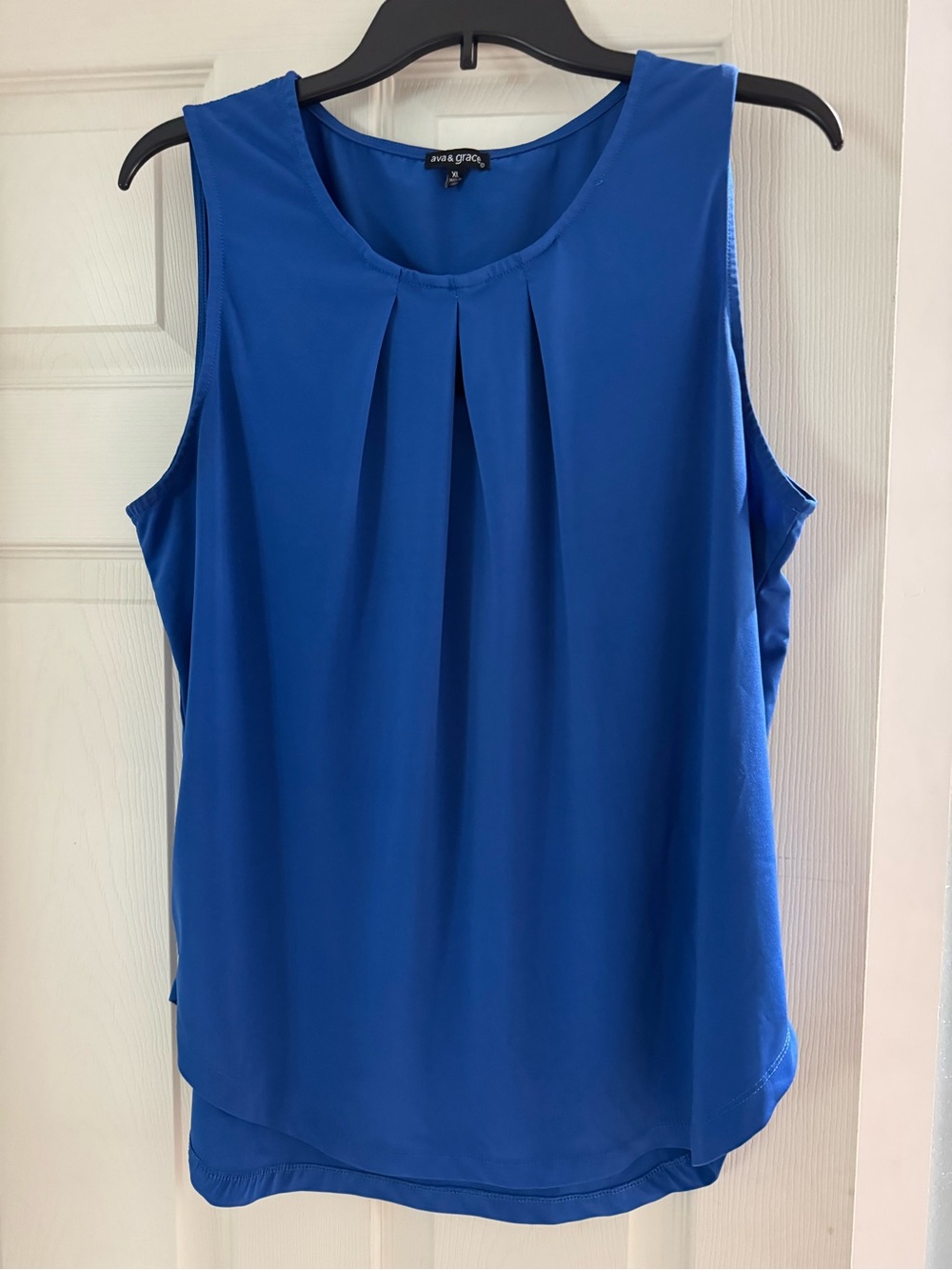Ava & Grace Cobalt Blue Pleated Sleeveless Camisole